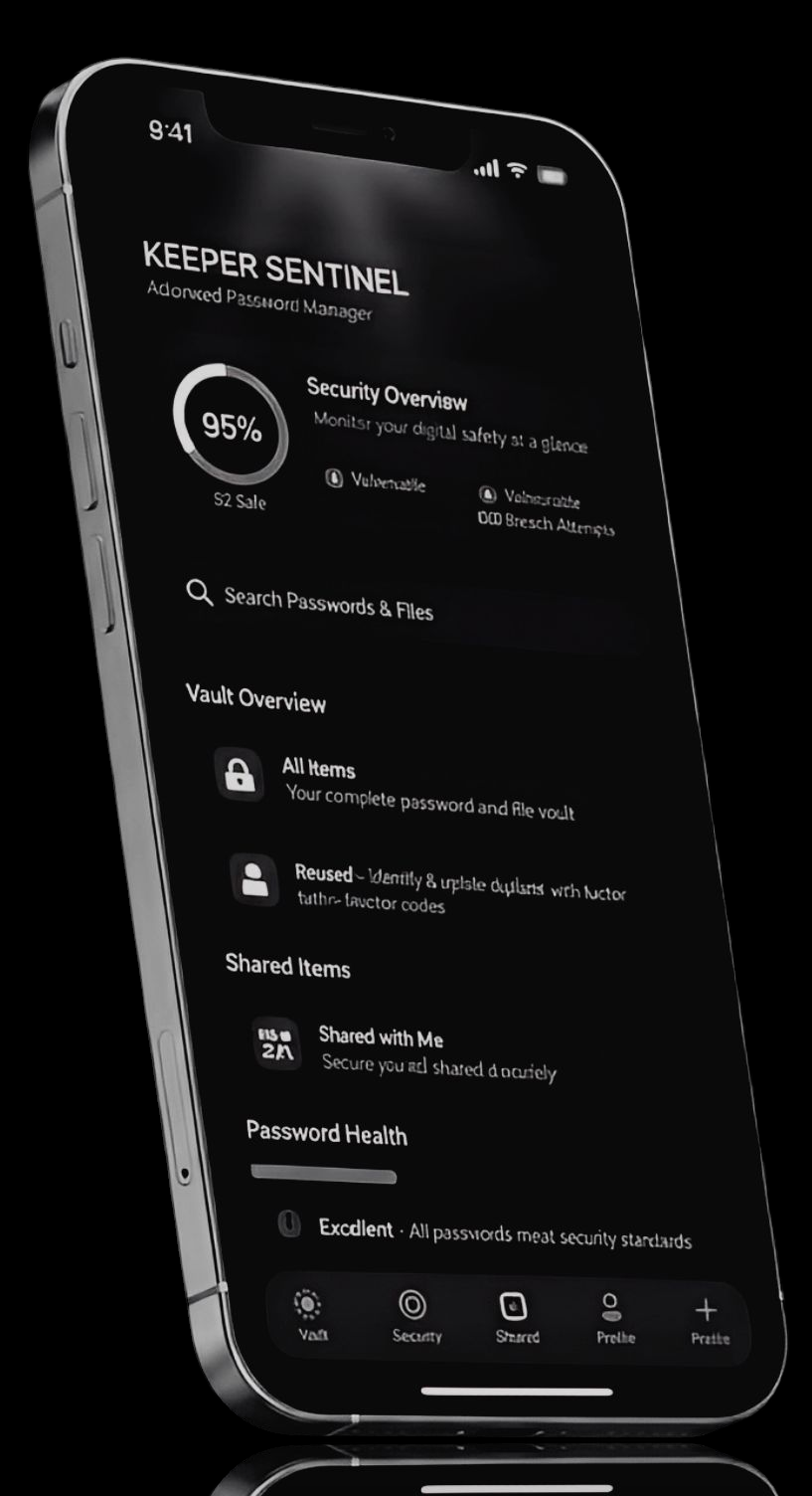 Keeper Sentinel mobile interface